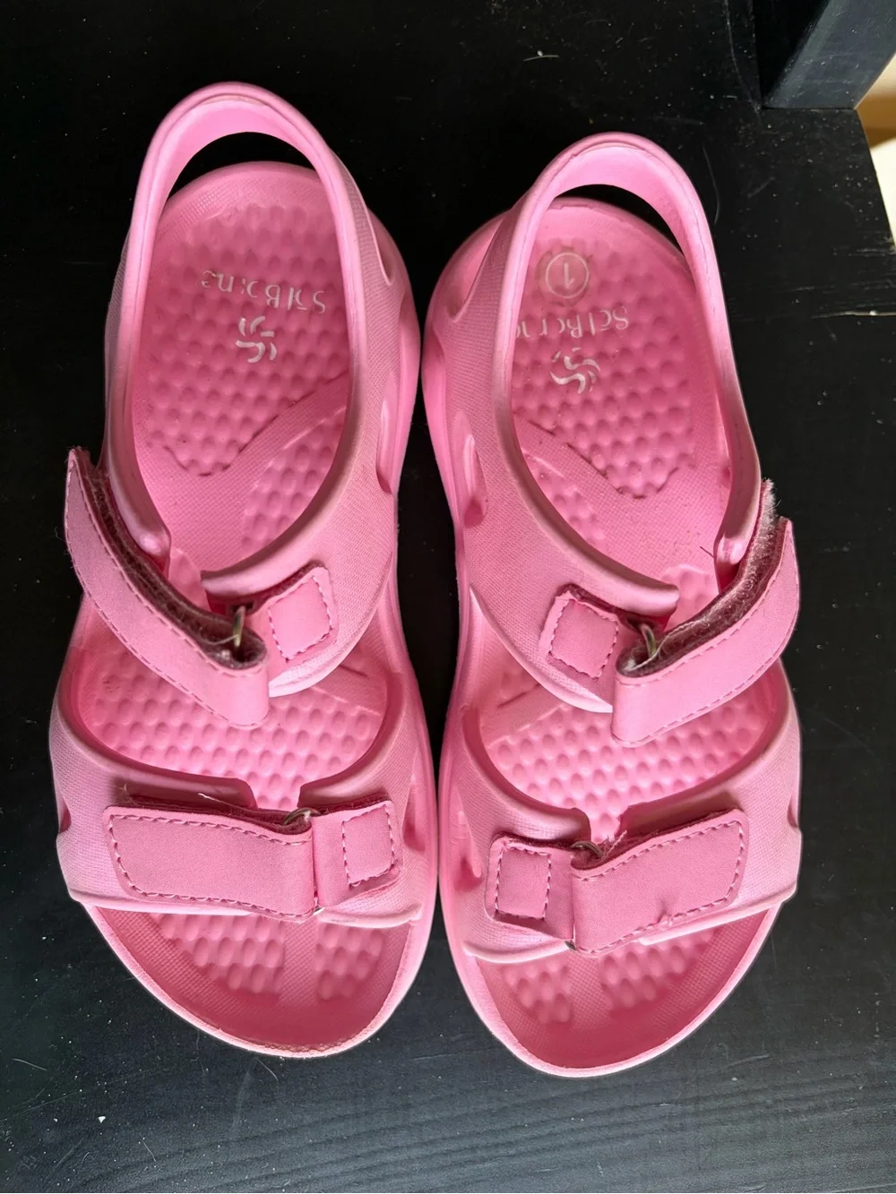 Kids Pink Adjustable Strap Sandals Girls 1